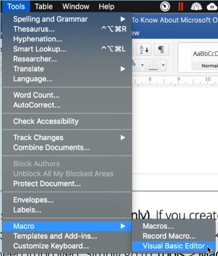 insert label for vba in powerpoint 365 for mac